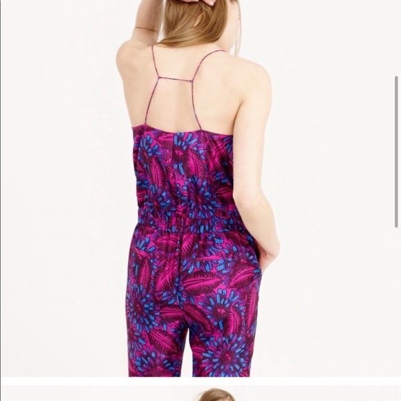 J. Crew Midnight Floral Silk Jumpsuit - Picture 5 of 8
